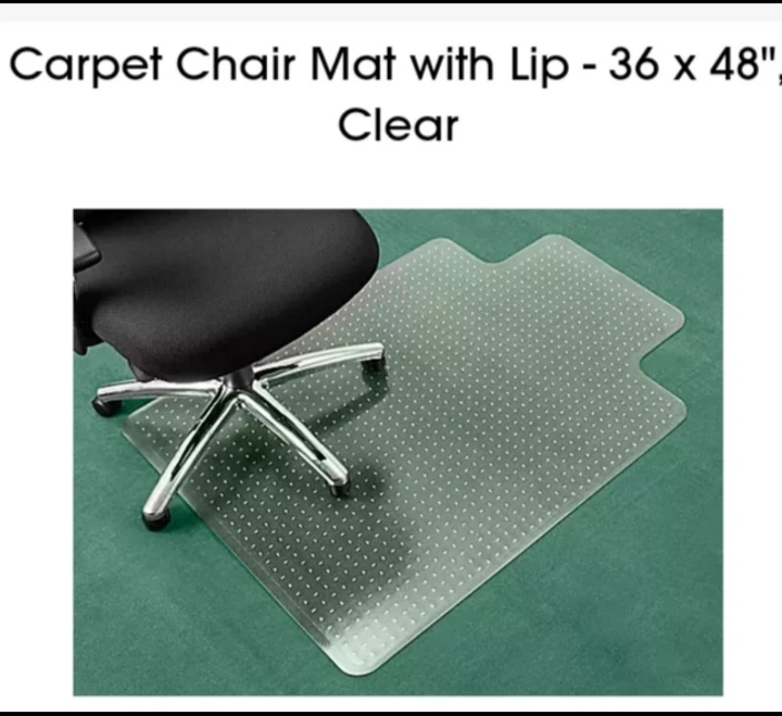 Protective Carpet Chair Mat with Lip
