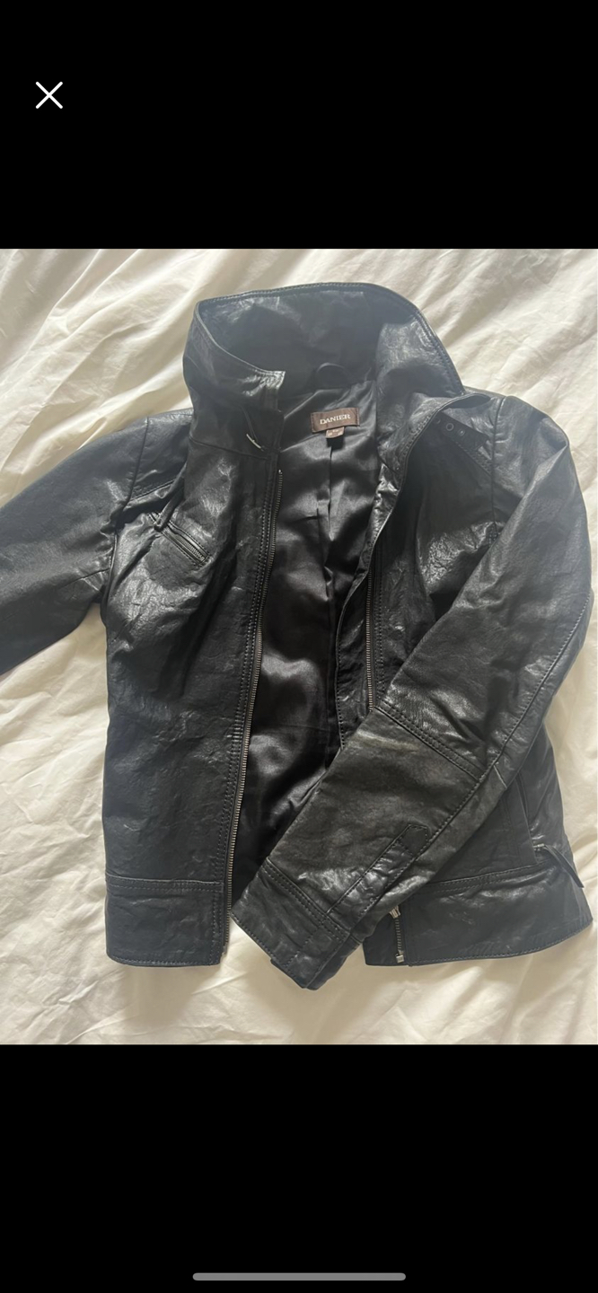 Danier black leather jacket