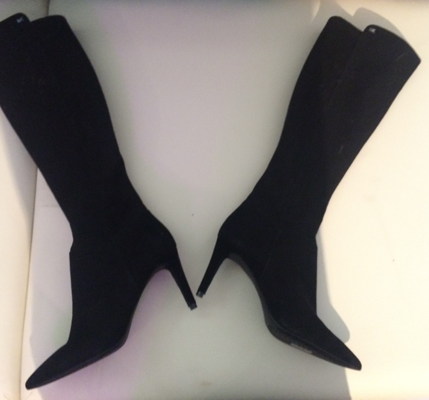 Brand new Michael kors Suede high heel knee high zip up boots