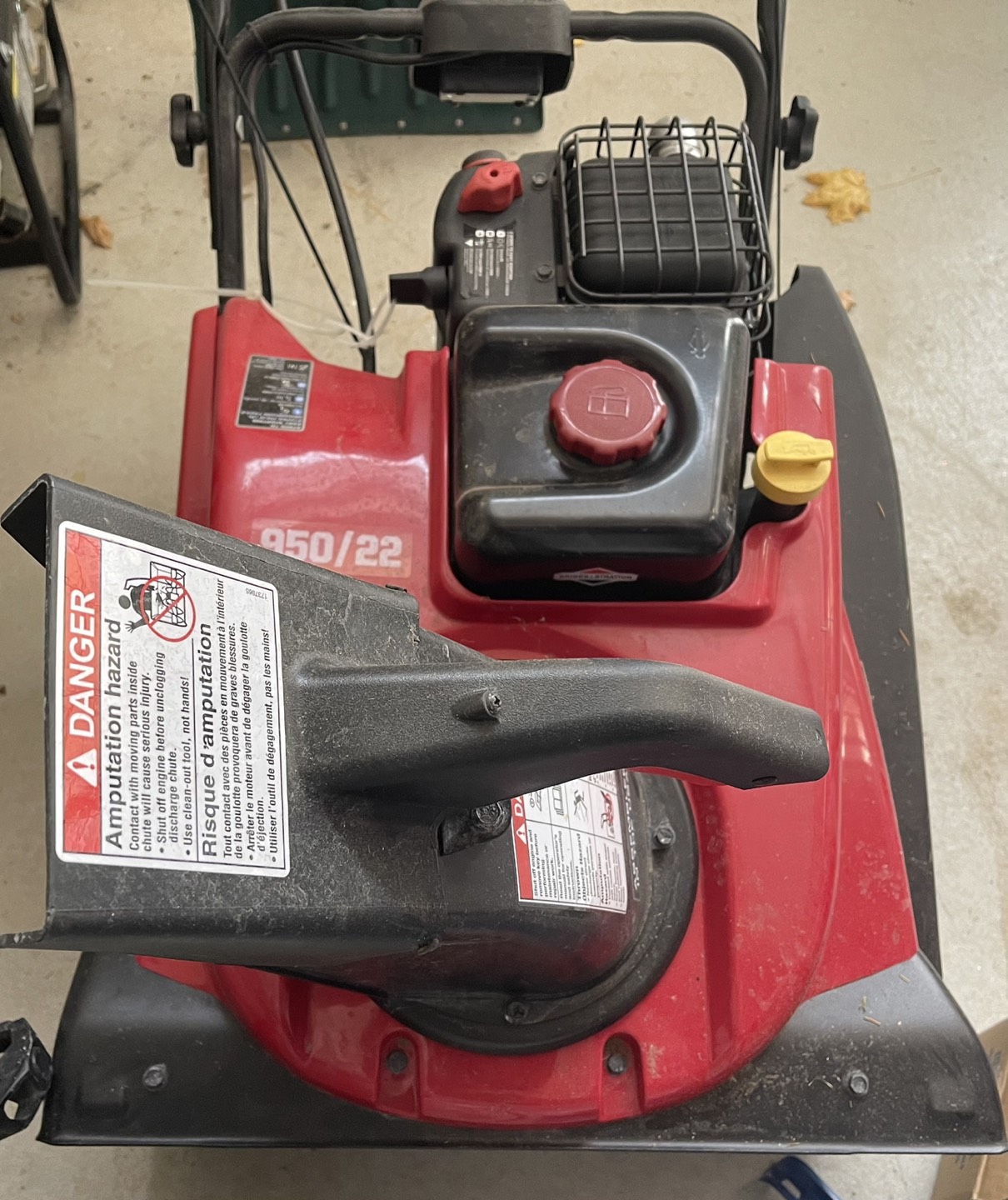 craftsman snowblower model c950