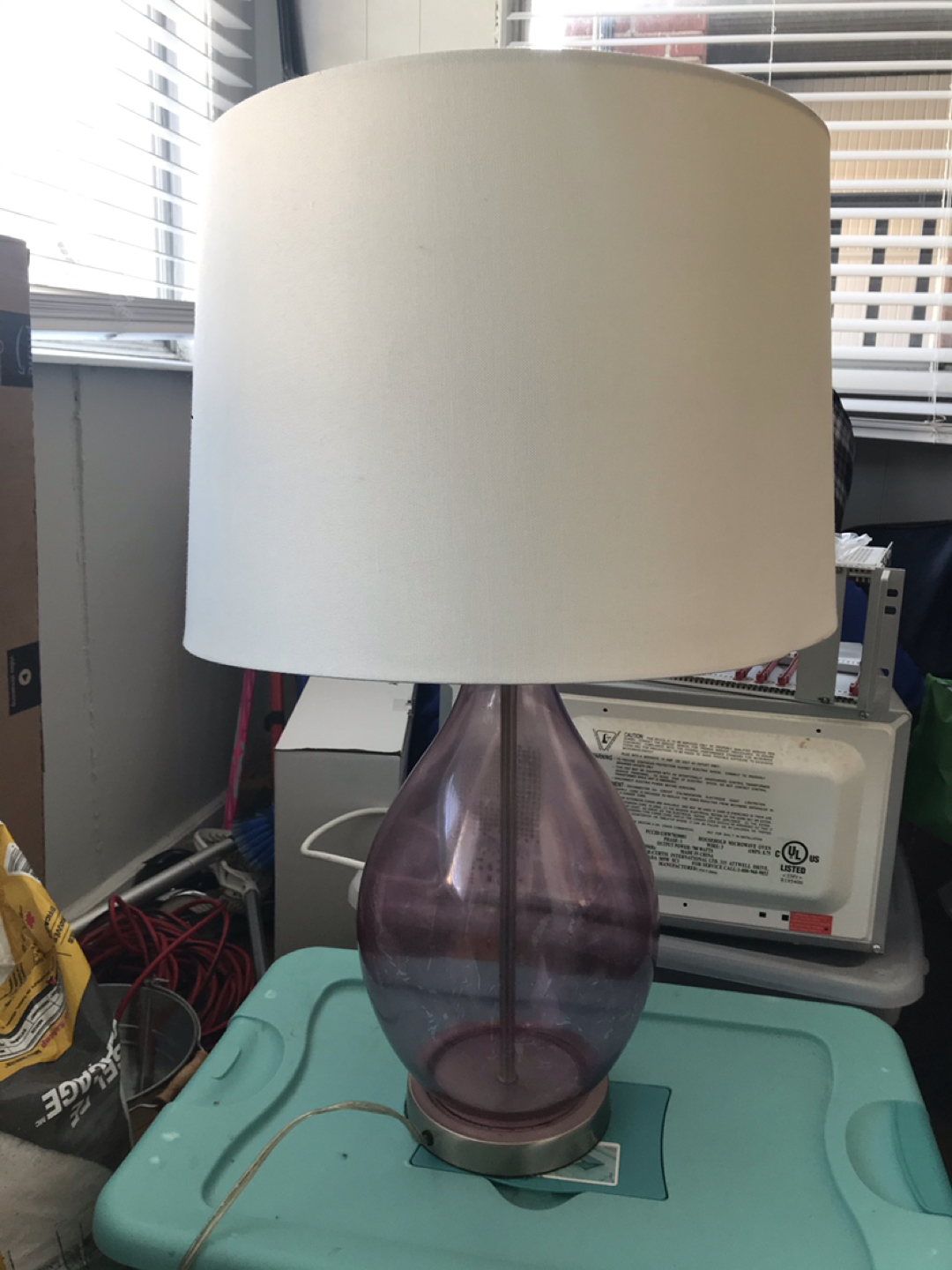Vintage pink glass lamp - photo 5