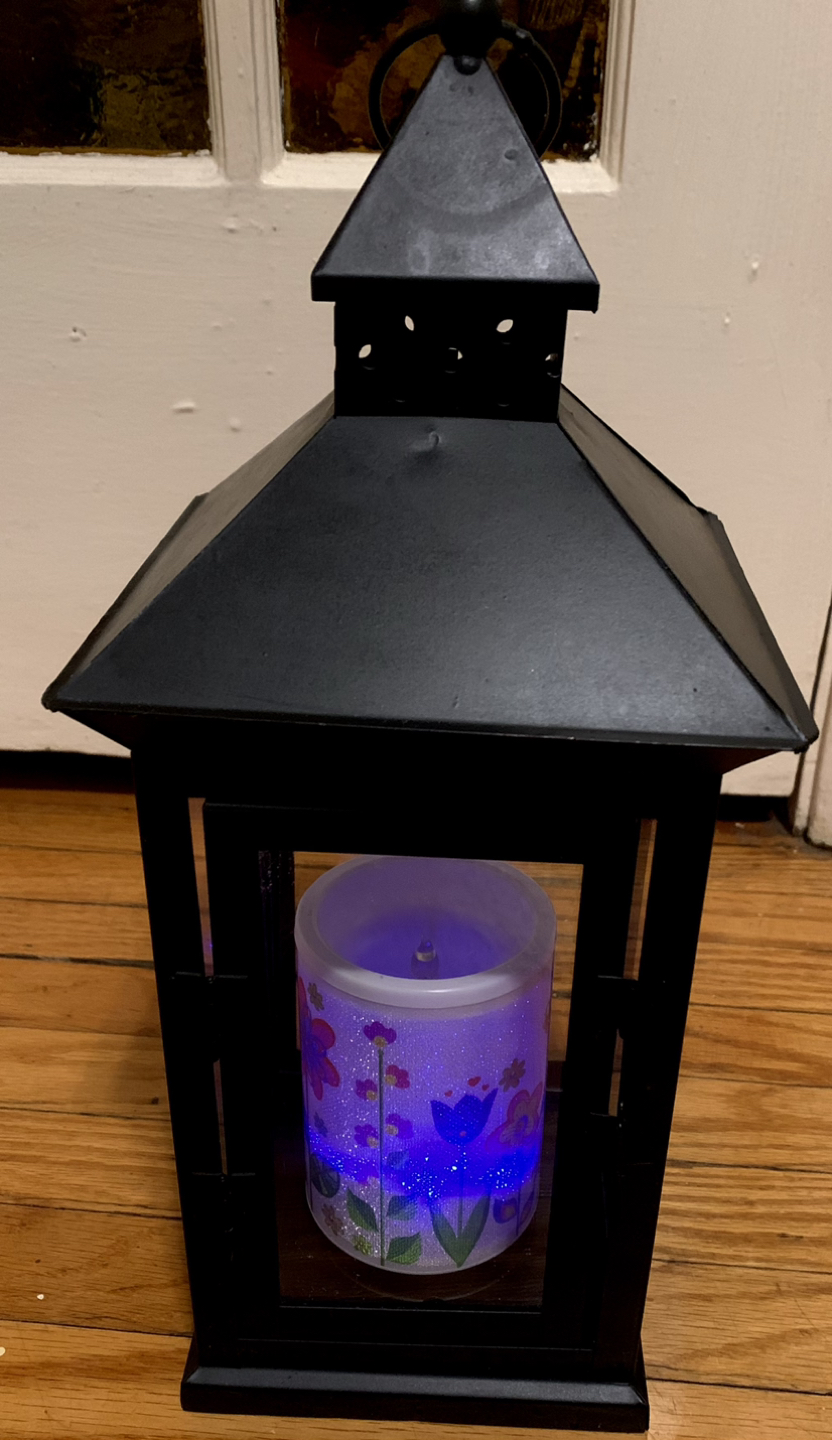 Decorative metal lantern with light - photo 3
