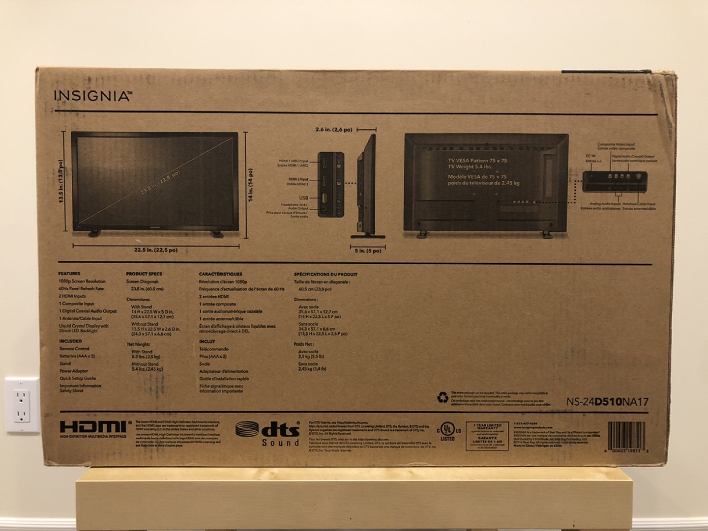 Insignia 24” LED TV image indicator(6)