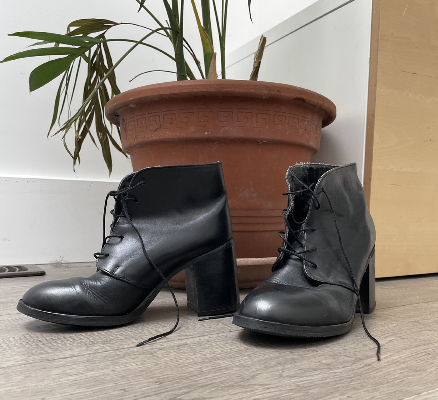 Black Leather Ankle Boots