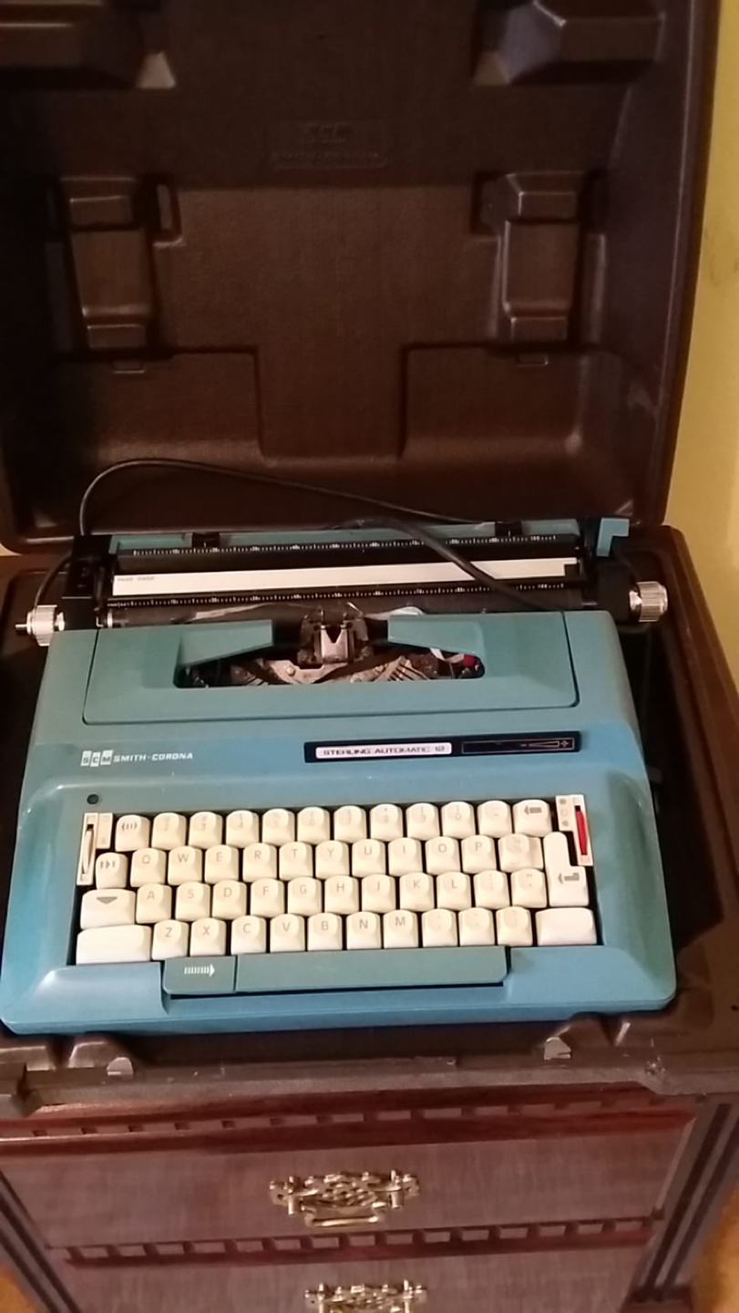 Blue typewriter - smith corona