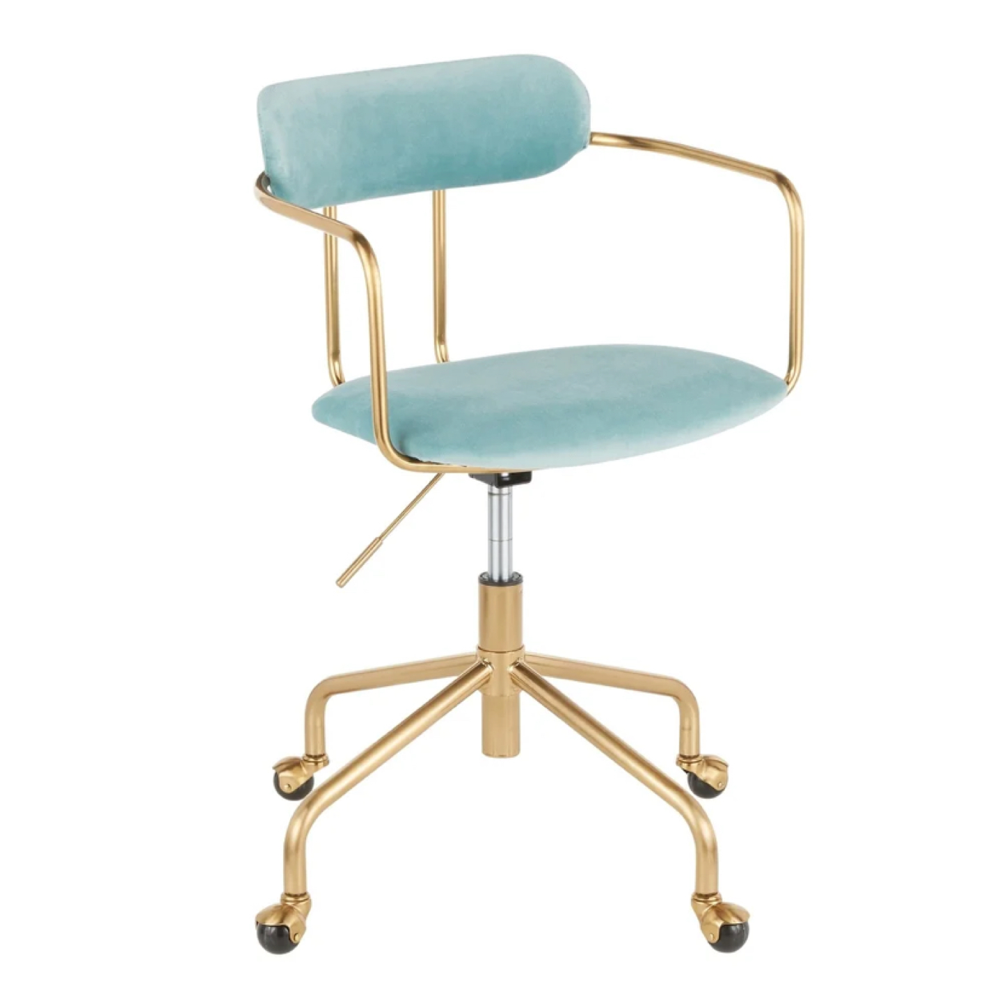 Light blue velvet task chair - photo 2