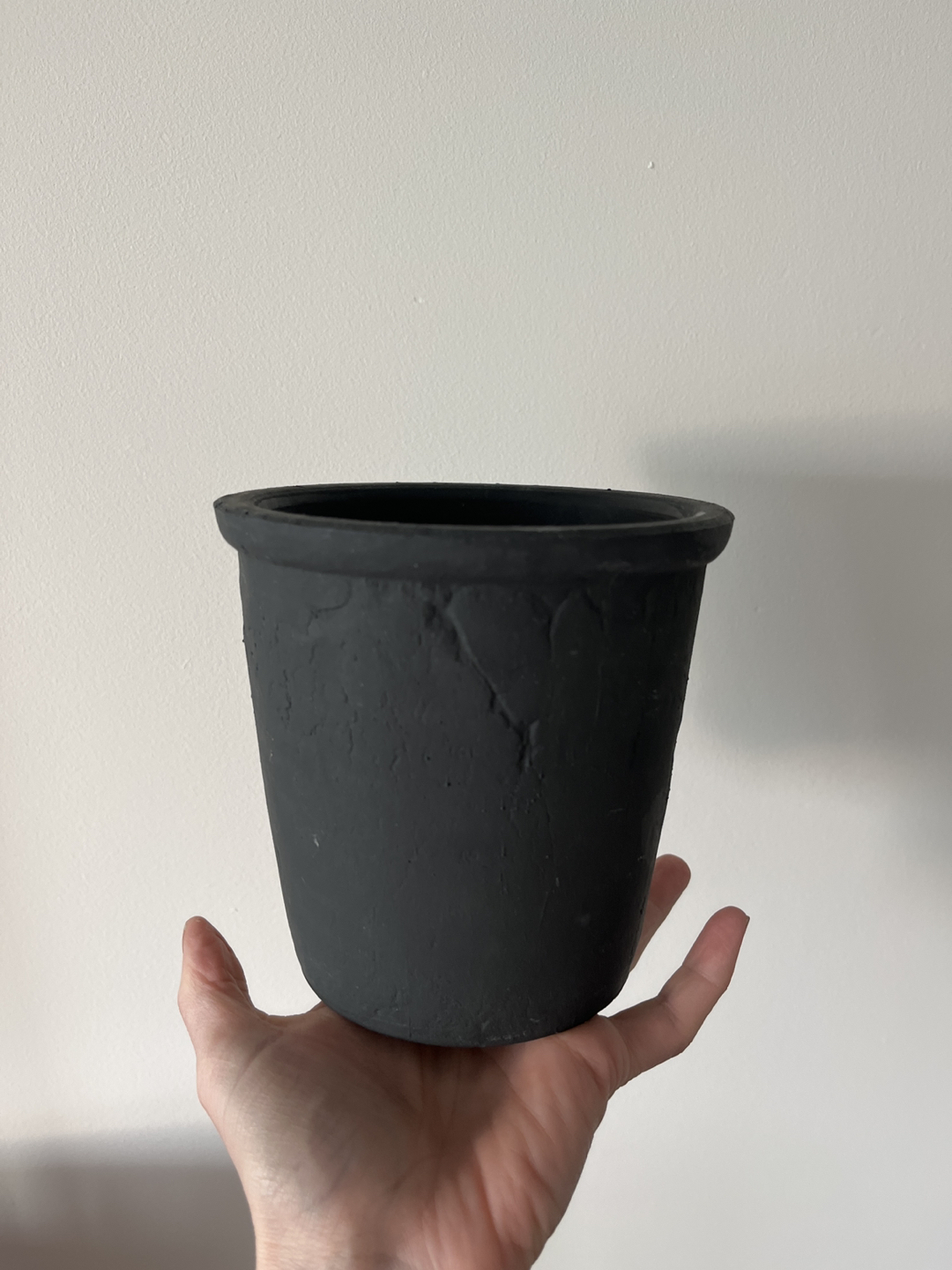Black terracotta plant pot 5.5 inch diameter - photo 2
