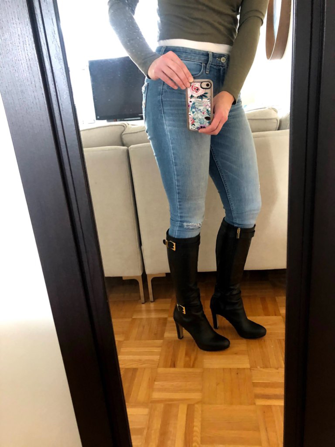 Black Leather High Boots Mint Cond - photo 2