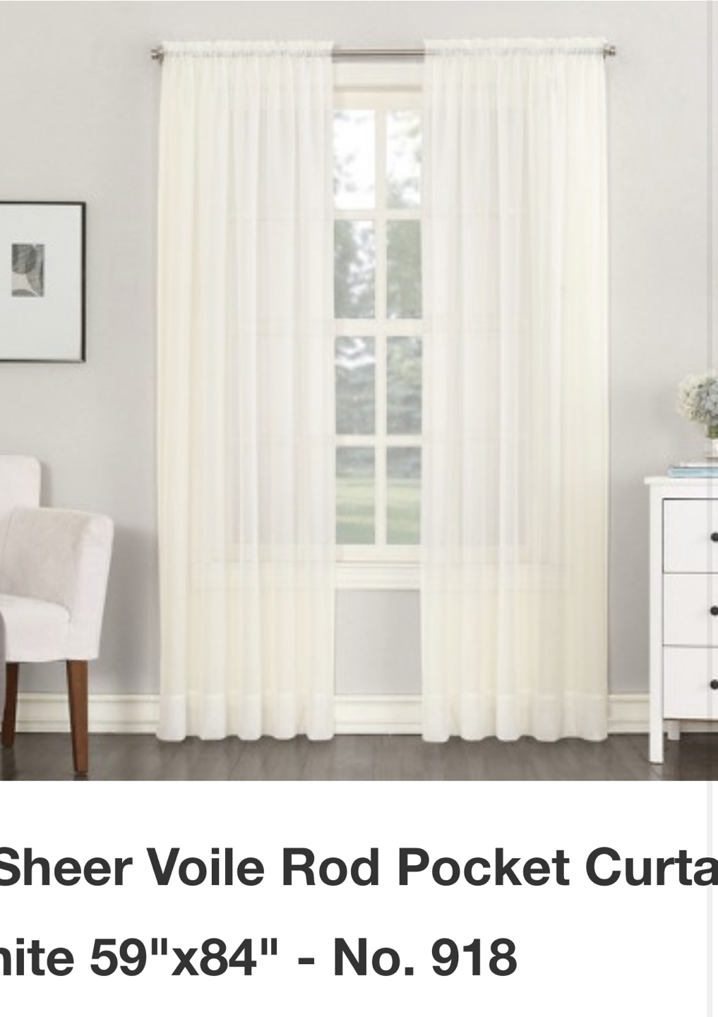White sheer curtain