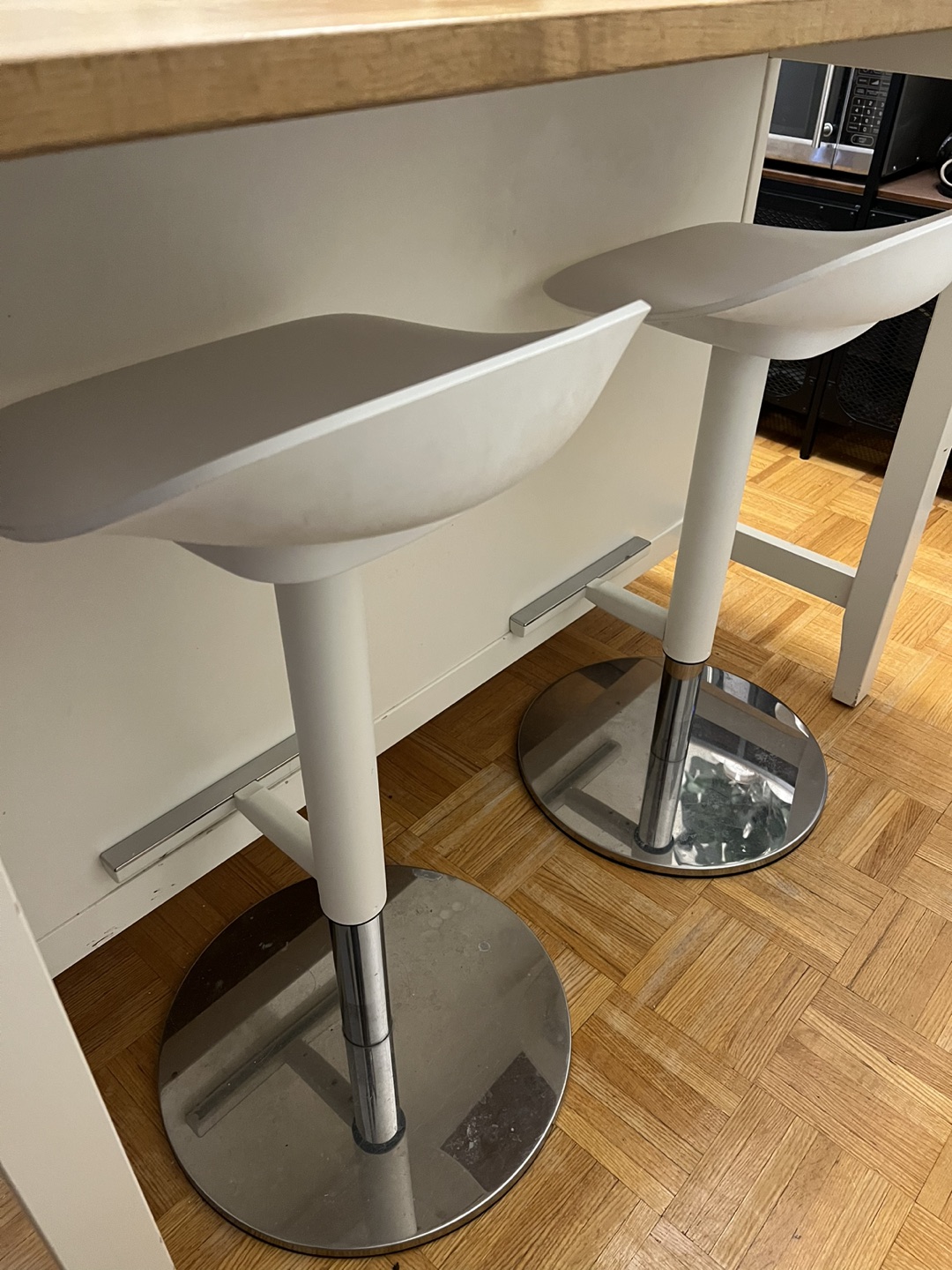2 USED WHITE BAR STOOLS $100EA