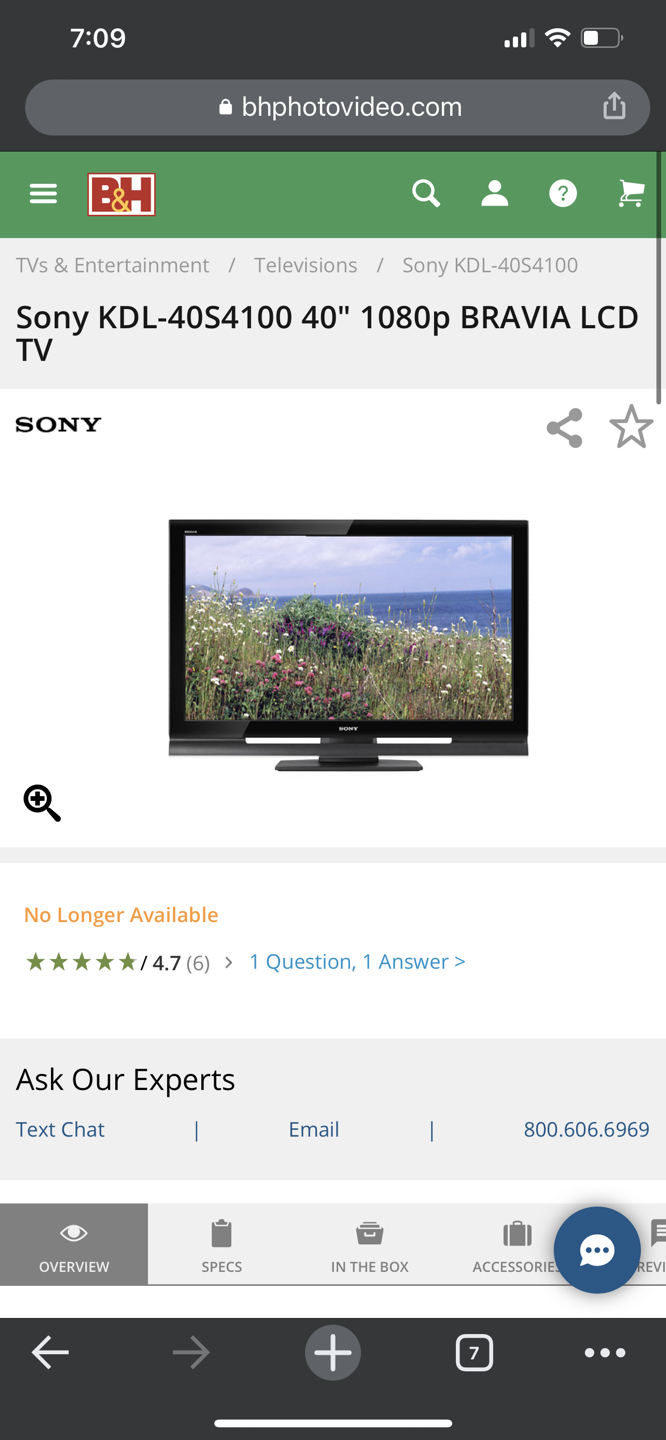 Sony Bravia 40” TV thumbnail