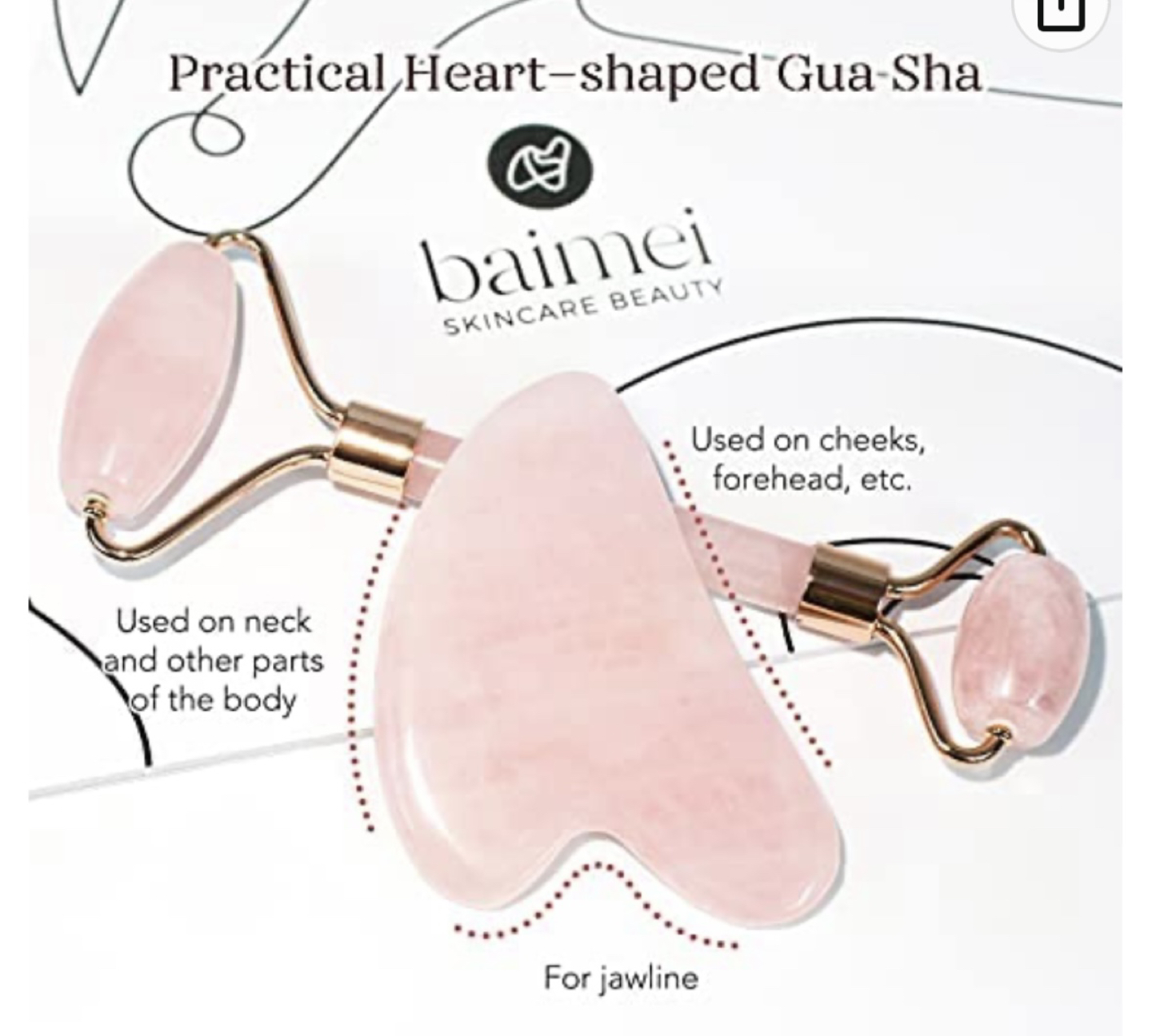 Rose quartz roller and Gua sha - photo 3