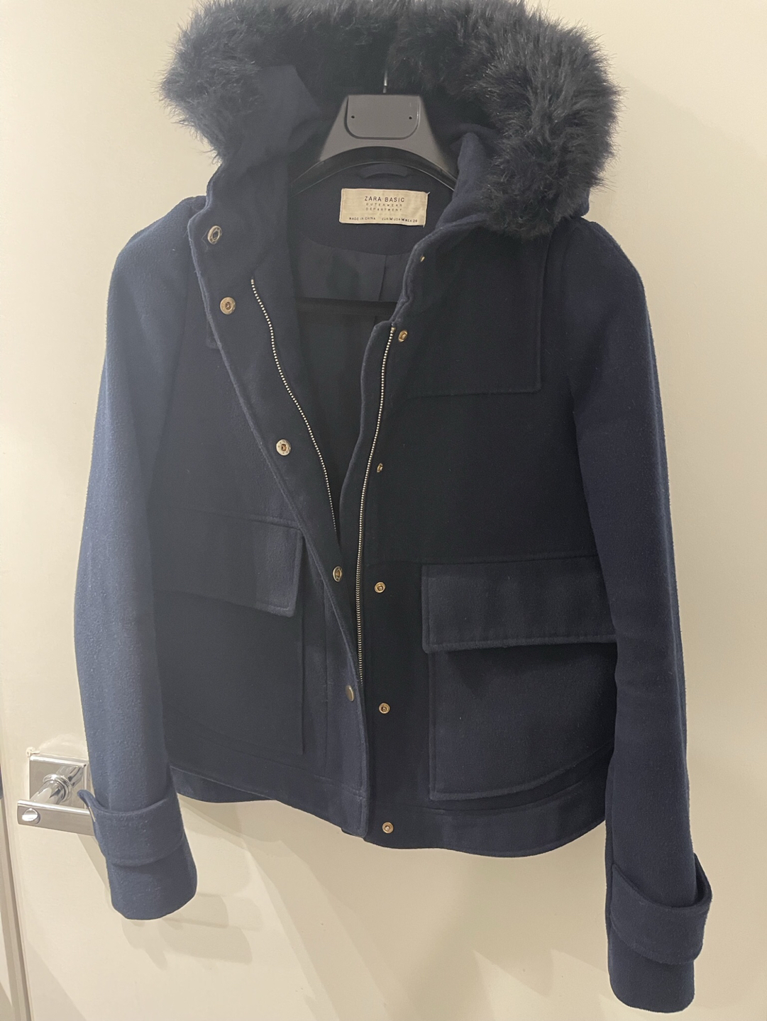Zara Woman Coat - Navy Blue - M thumbnail