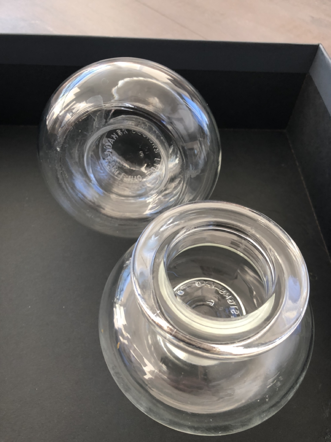 Stylish MCM Dansk Denmark IHQ glass candle holders image indicator(2)