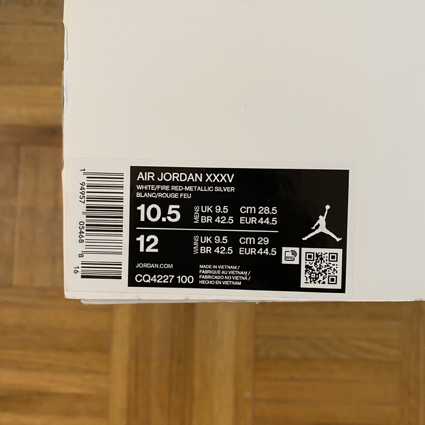 Air Jordan XXXV Fire Red (Icy sole) basketball shoes image indicator(6)