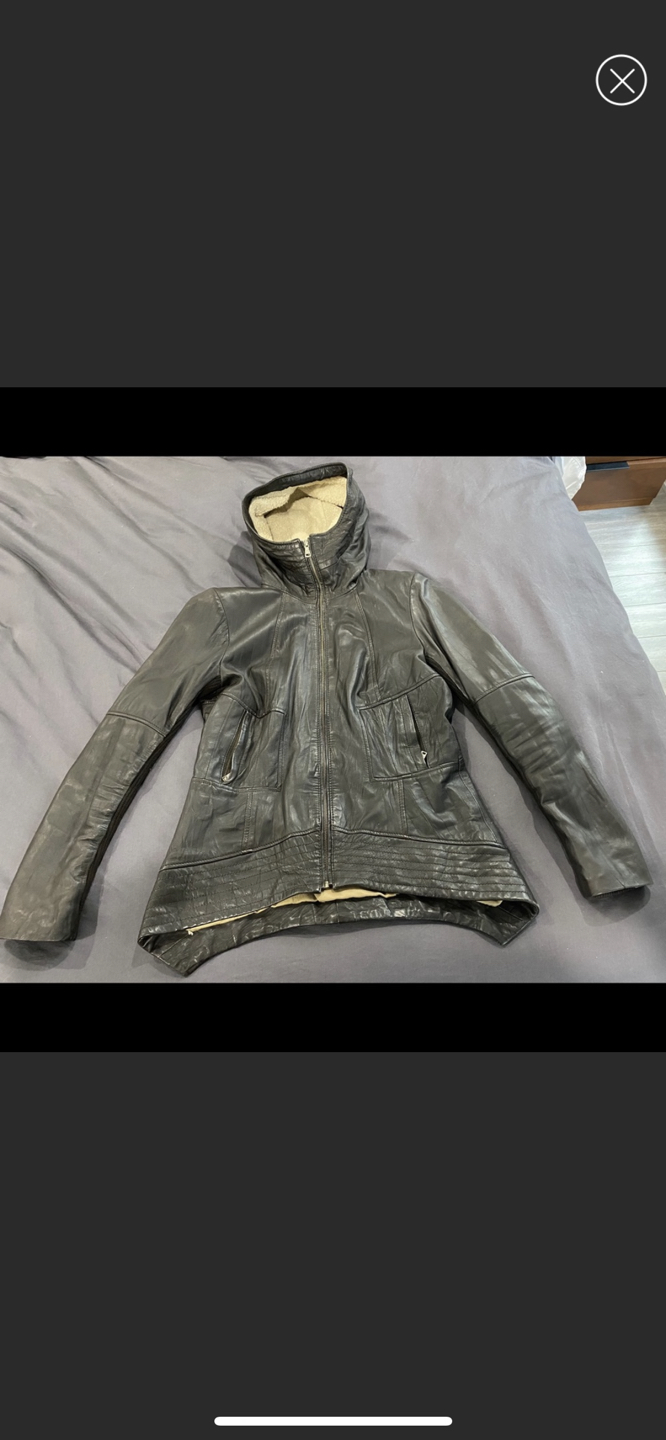 Danier Leather Black Hooded Jacket