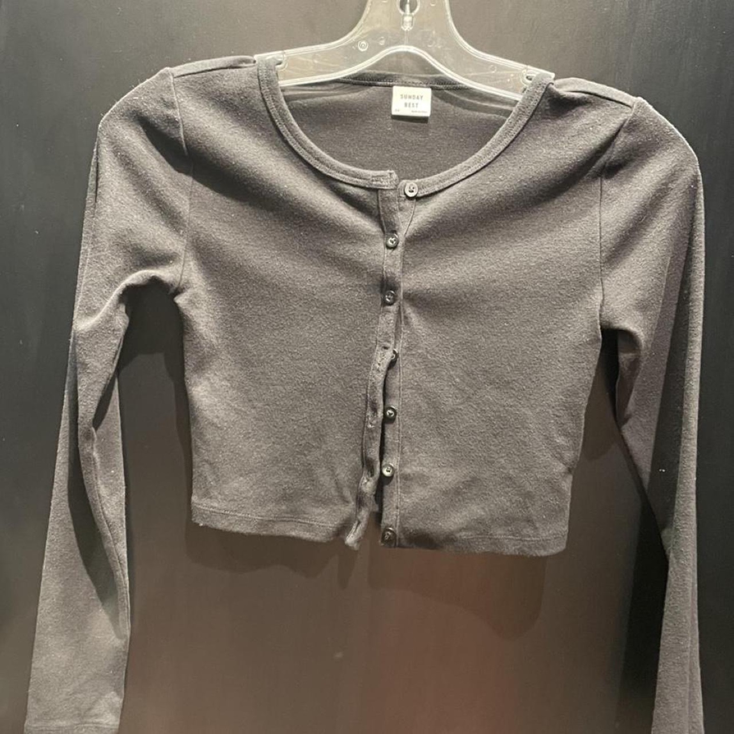 Aritzia Sunday Best Apple Long Sleeve Top In Black Size XS - photo 4