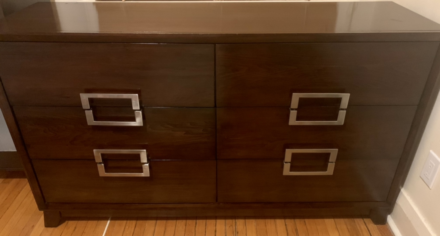 Dark brown - 6 drawers wood dresser