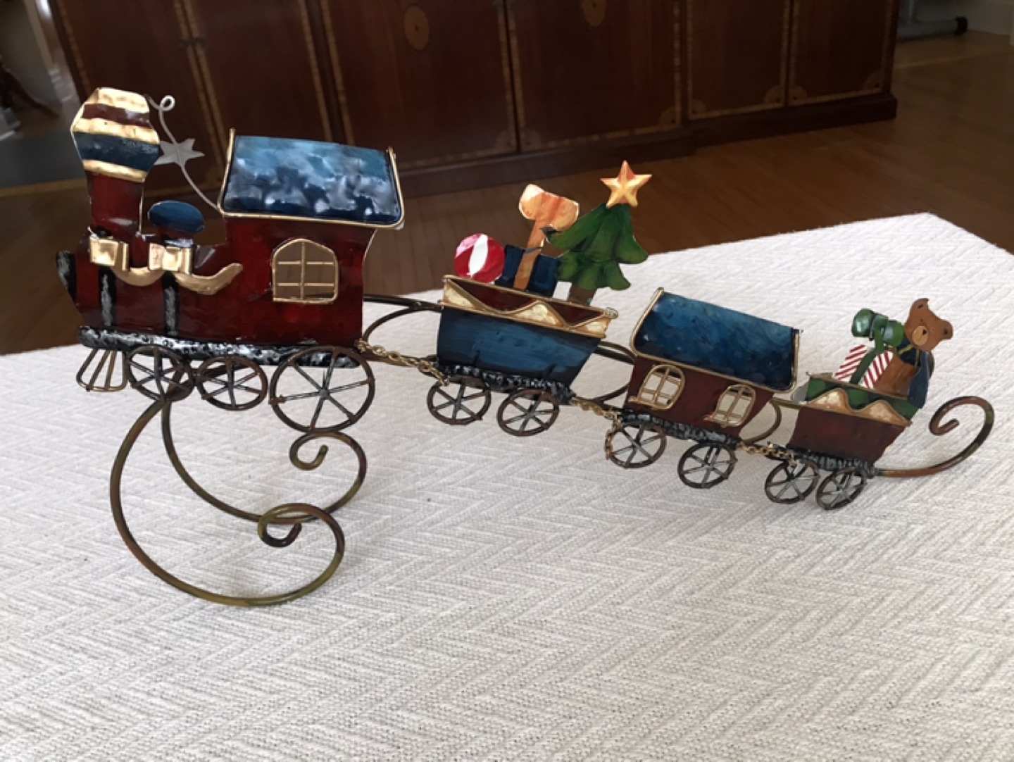 Rustic - Punched Tin - Christmas Train - Holiday Decor thumbnail