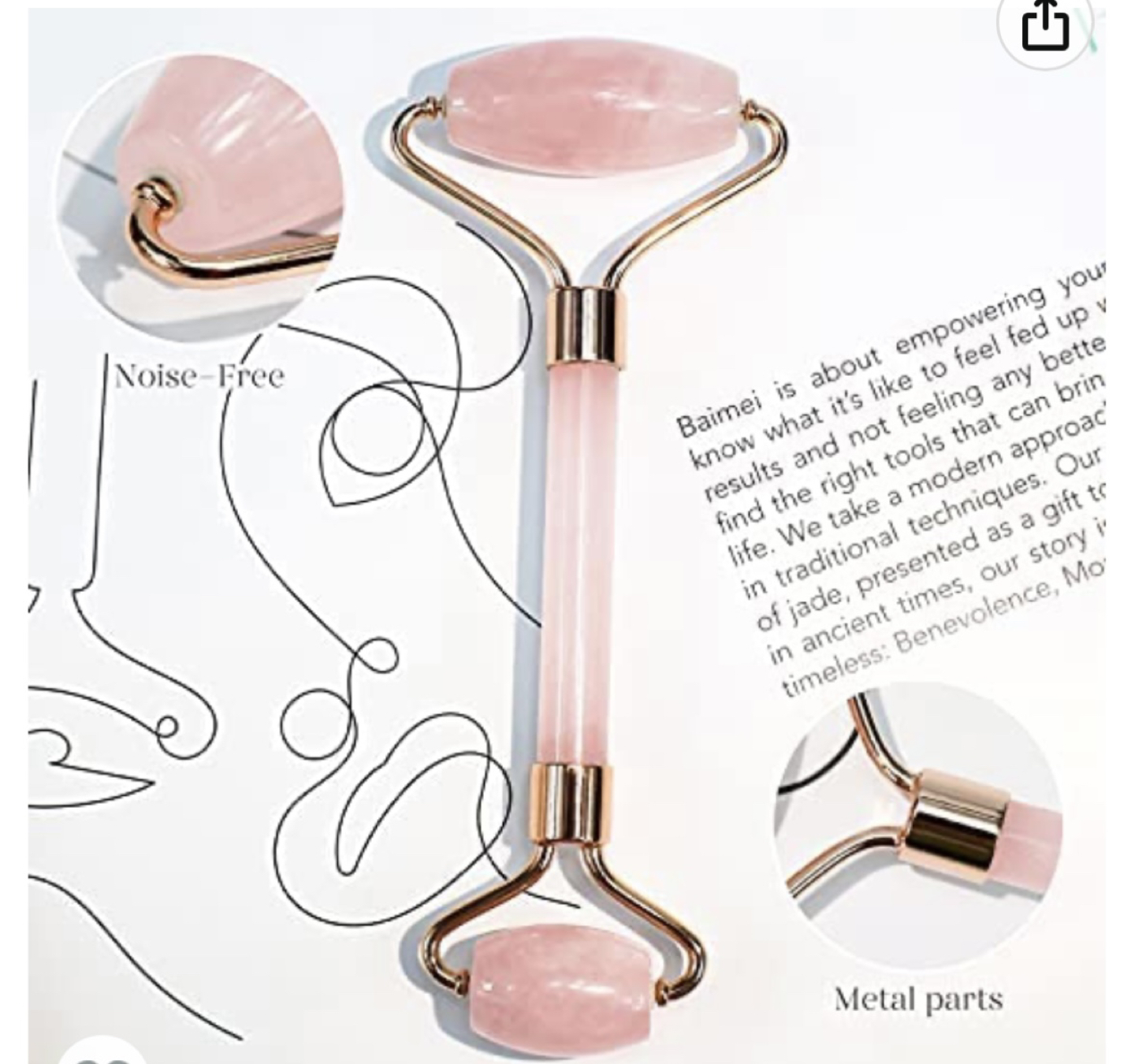 Rose quartz roller and Gua sha - photo 2