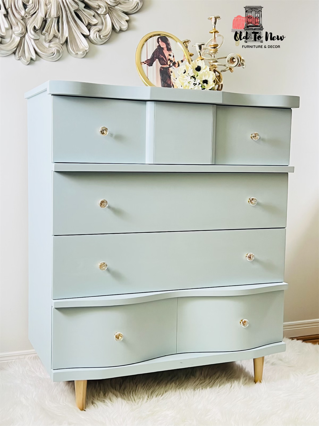Gorgeous 4 Drawer Art Deco, Mid Century Modern Armoire