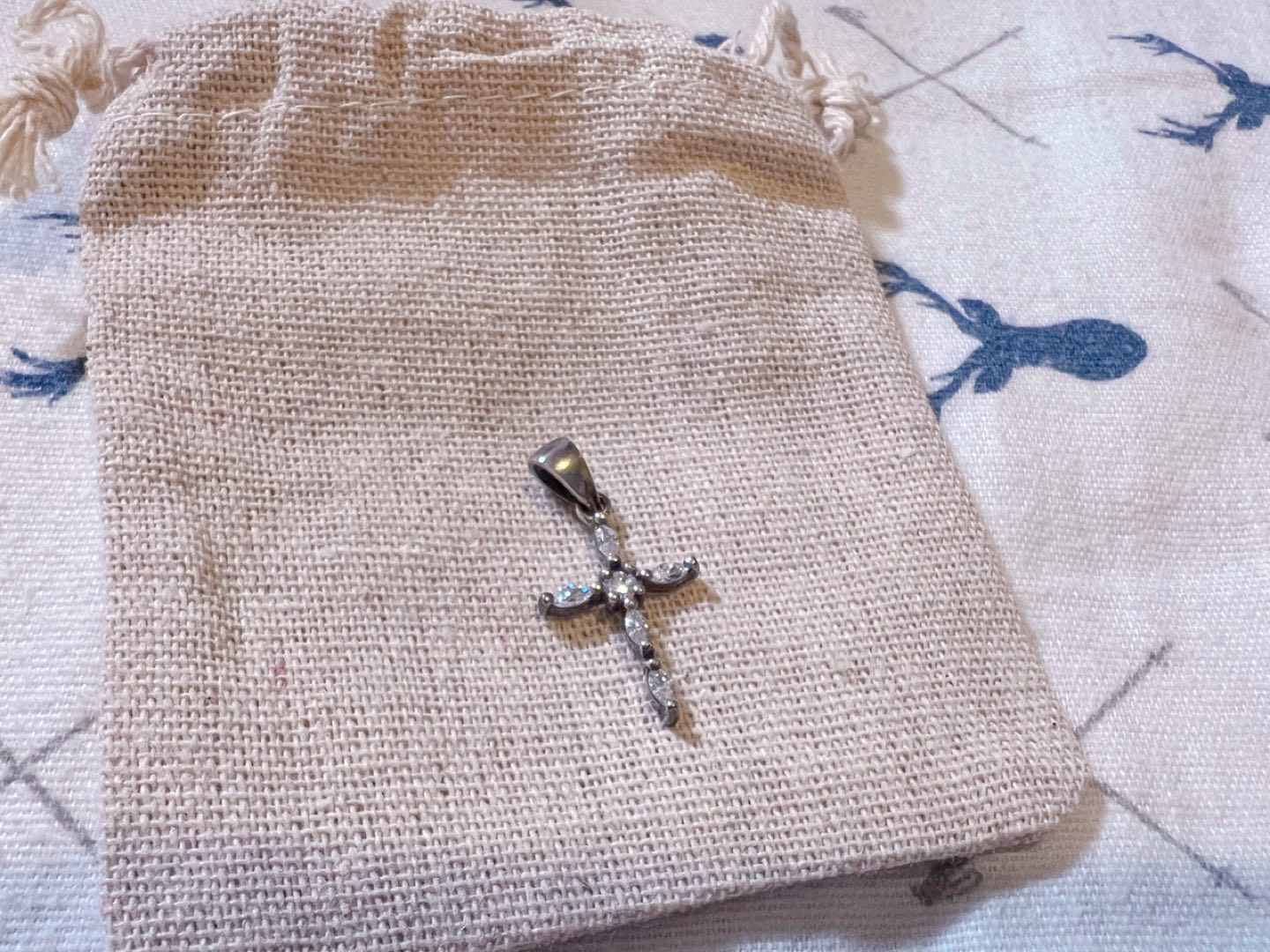 Cross Pendant 925 silver and crystal NEW image indicator(2)