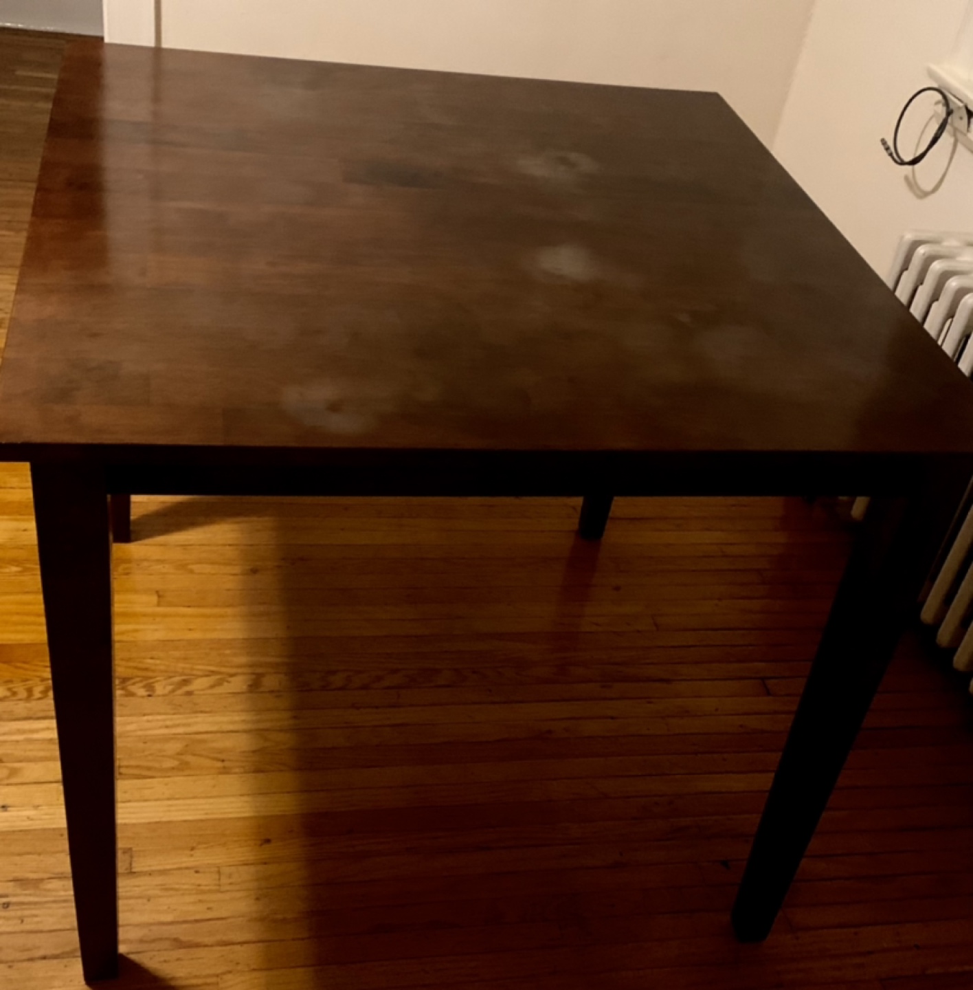 Dark brown - Solid square wood dining table