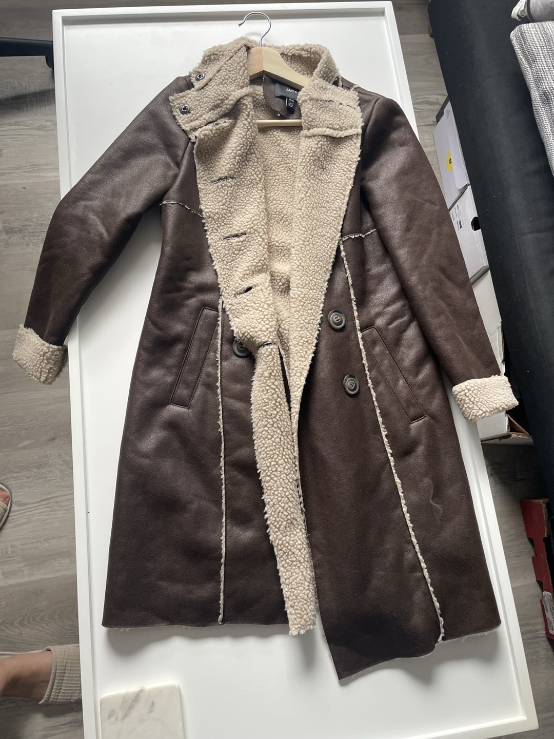 Jacob Dark Brown Peacoat - XS thumbnail