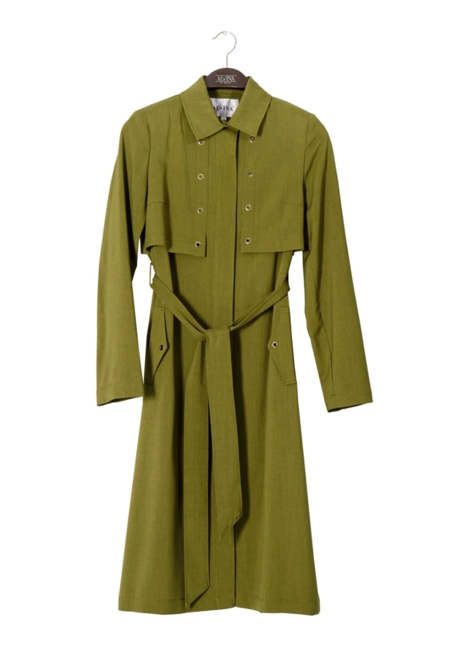 Green Dress/Trench coat - photo 5