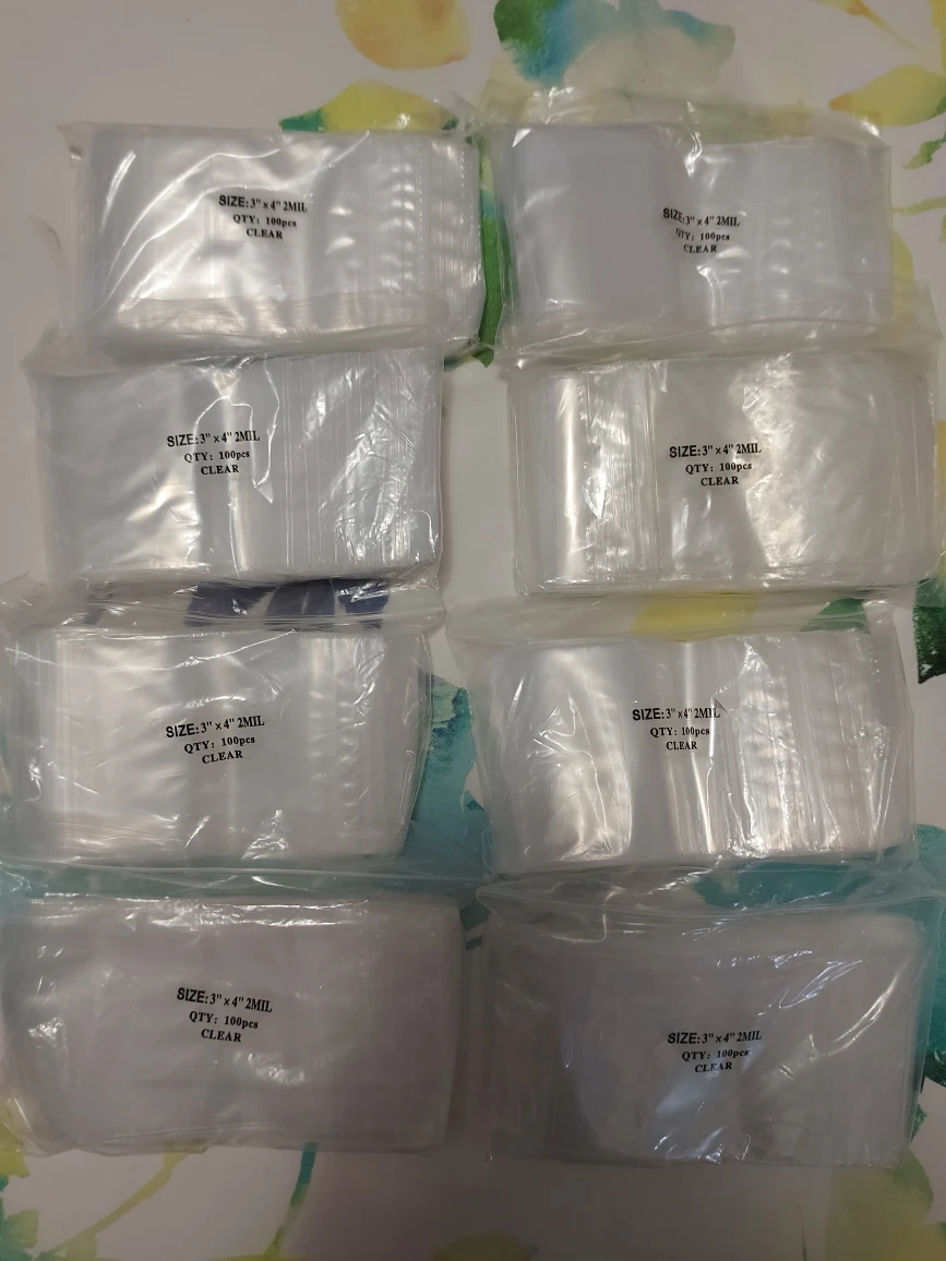 Clear 2Mil 3" x 4" Bags, Up to 800