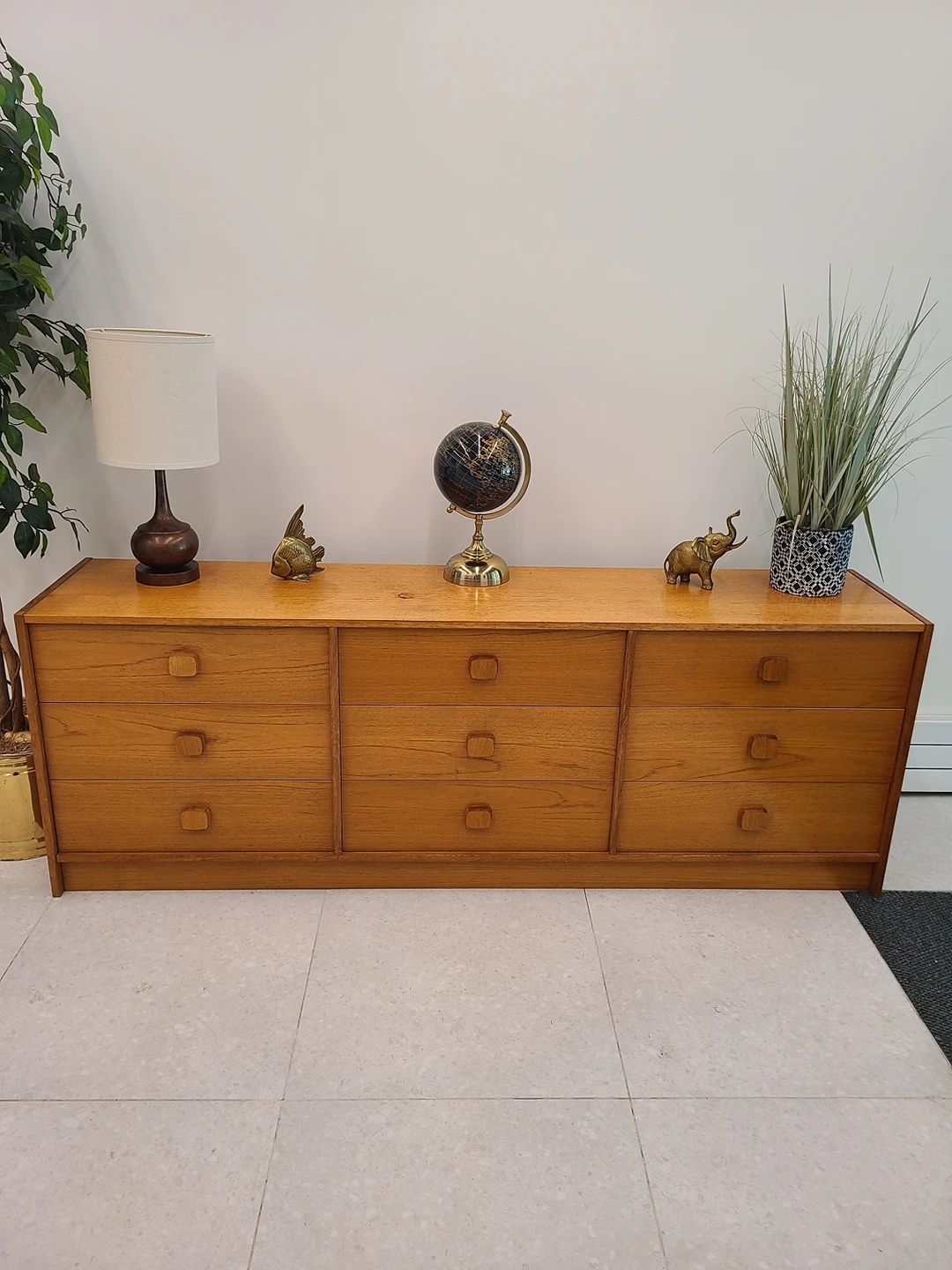 MCM 9 Drawer Teak Sideboard Dresser Made in Denmark thumbnail