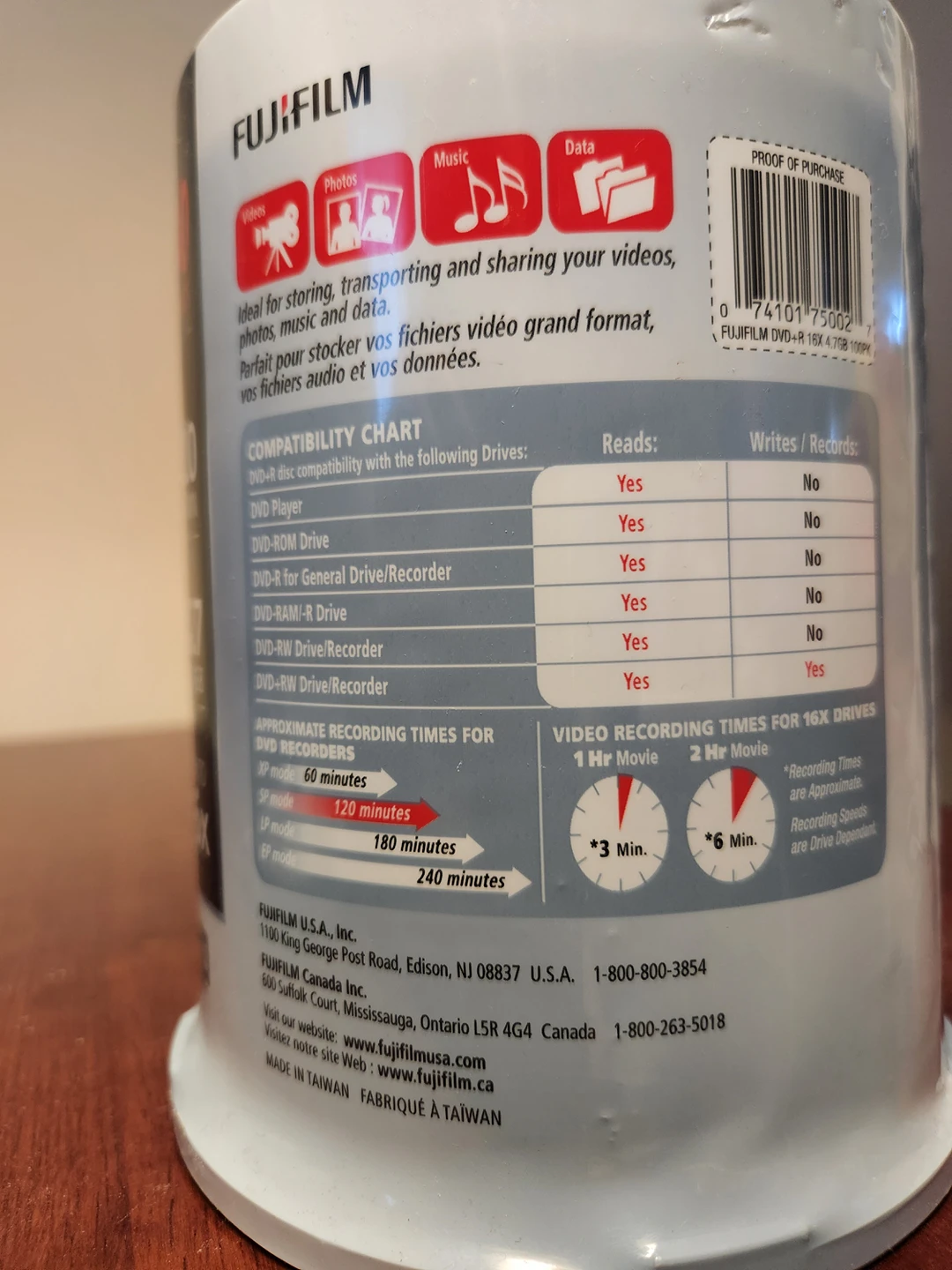 DVD and CDs (blank) for transferring media image indicator(3)