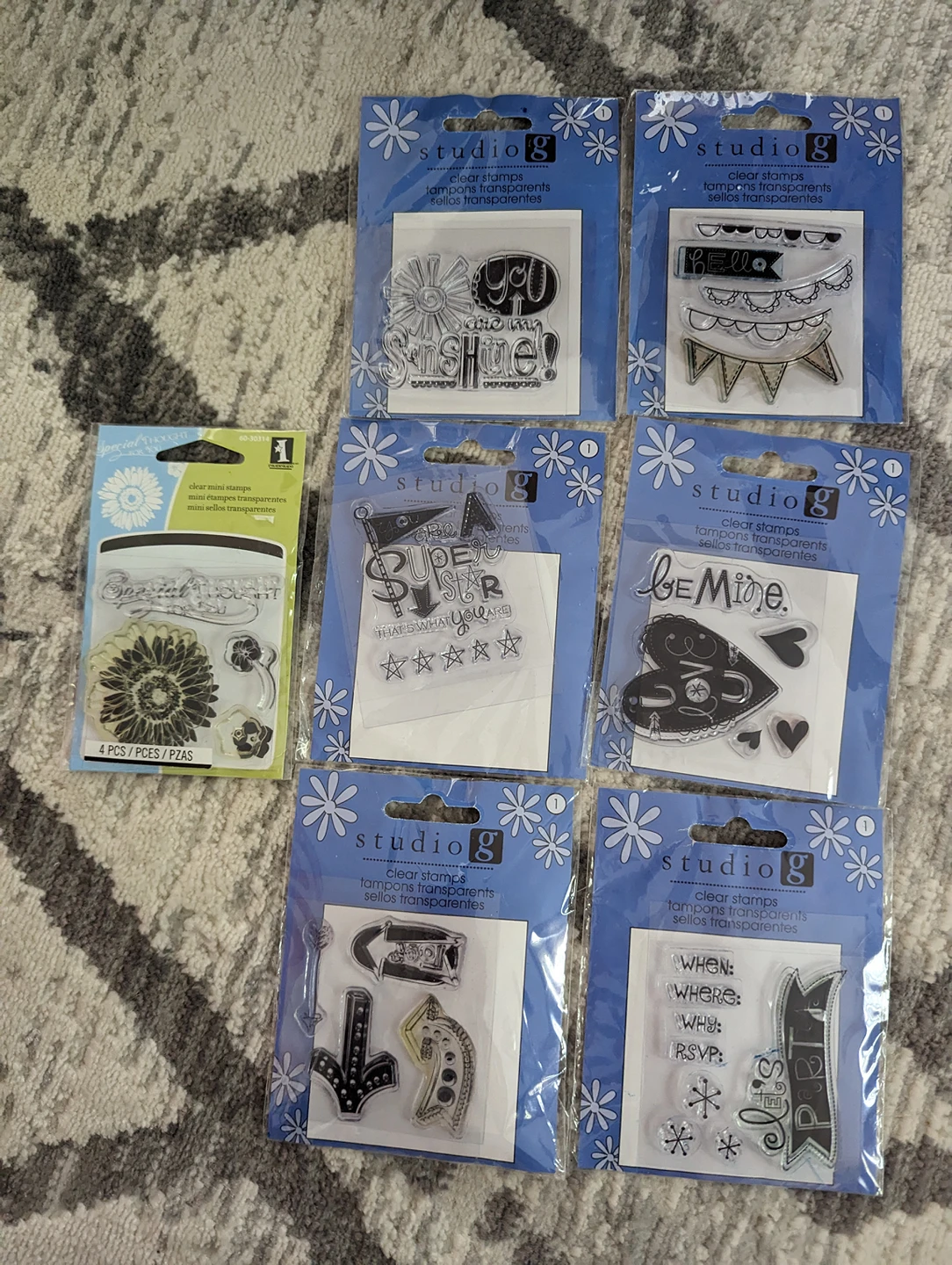 Assorted Stamps clear cling and wooden rubber stamps thumbnail