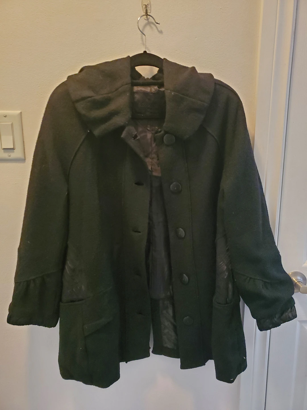 Cool black wool coat thumbnail