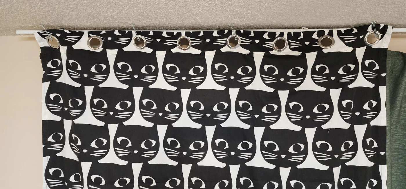 Ikea Mattram Cat Curtains Black and White Graphic, 
57×98 thumbnail