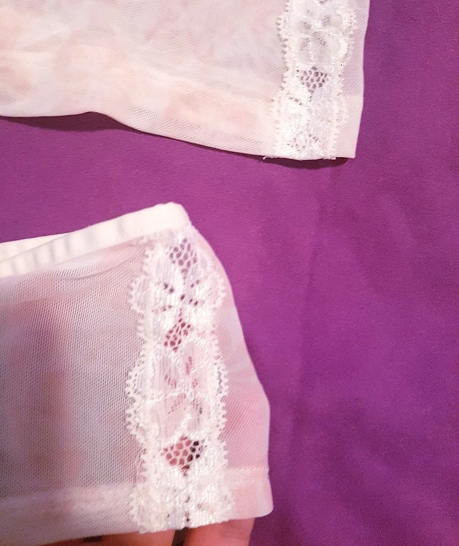 NEW Lace cami pj set white pink image indicator(4)