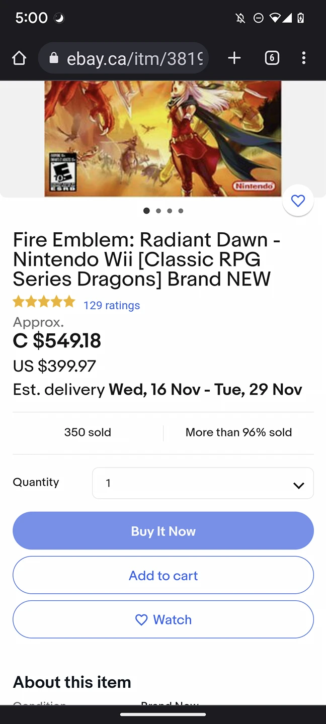 5 Wii Games (Super Rare - FE: Radiant Dawn) image indicator(2)