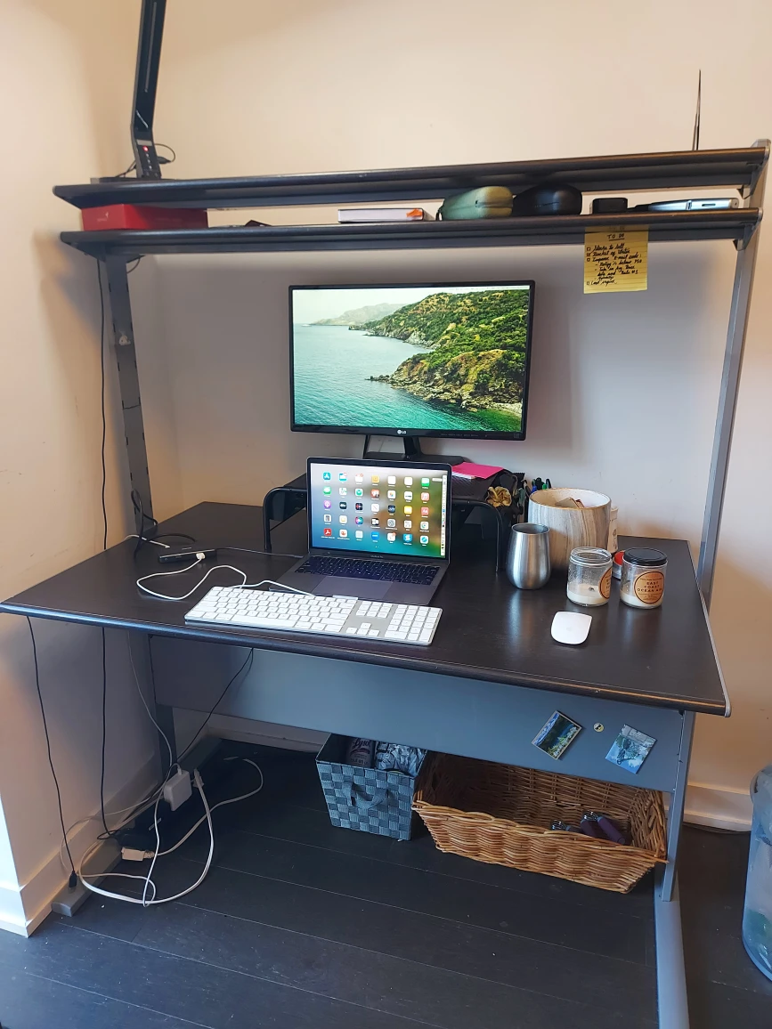 IKEA Desk / Computer Station, Two upper shelves, - photo 3