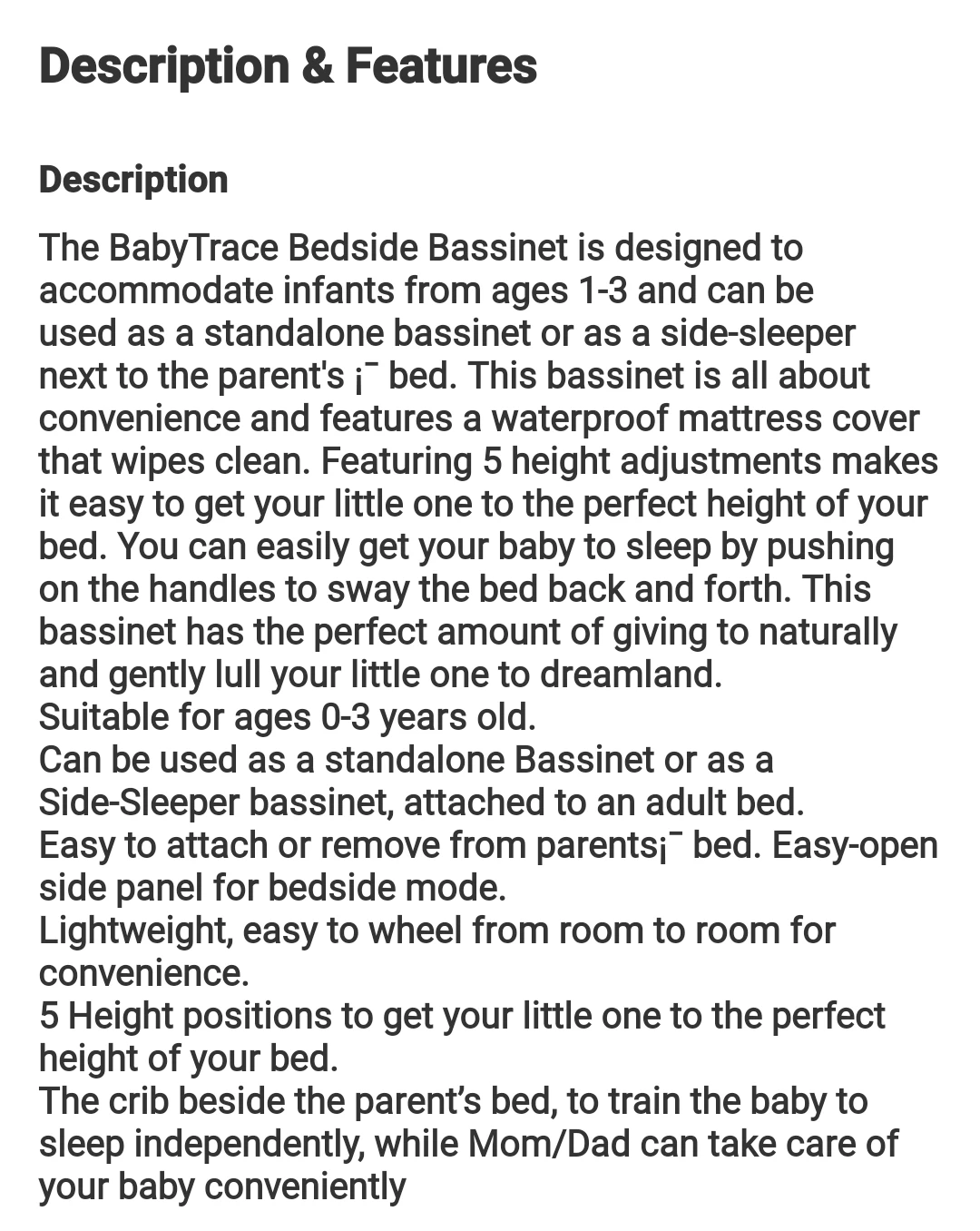 Portable crib/baby bassinet image indicator(6)