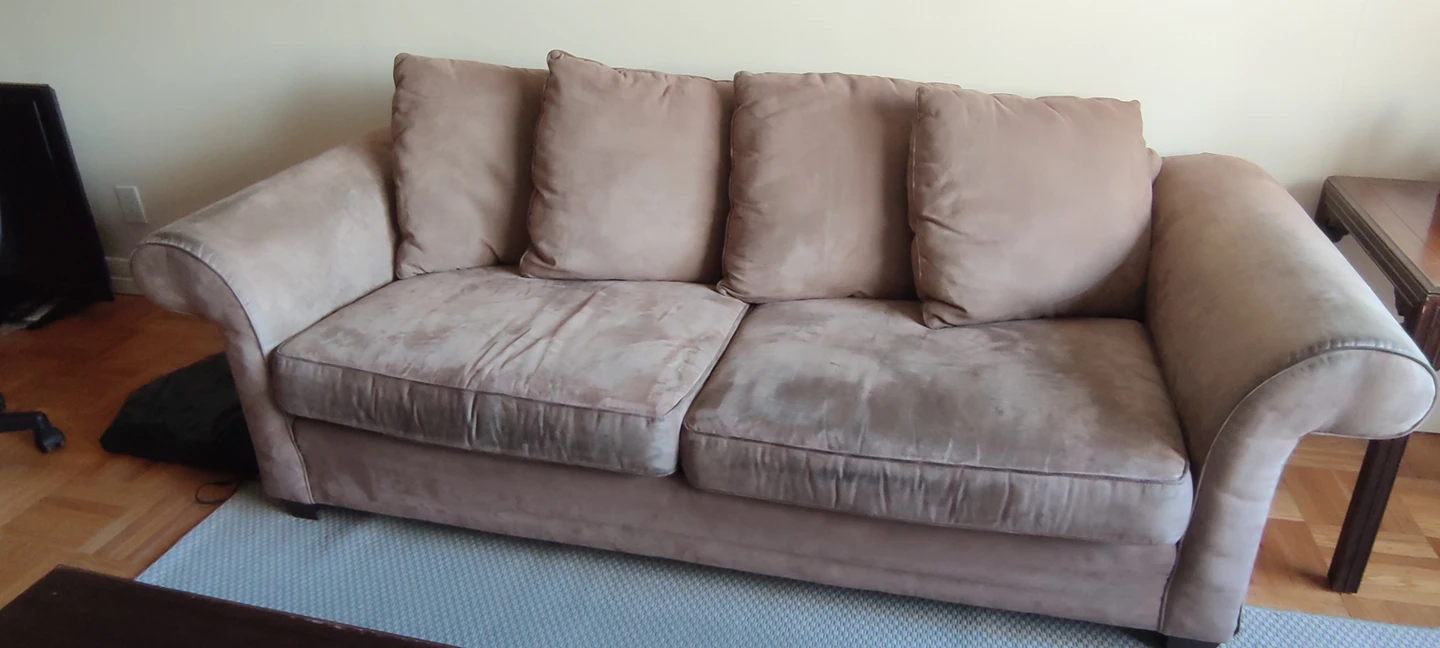 MUST GO ASAP!!! UNBELIEVABLY COMFY COUCH with water stains. image indicator(3)