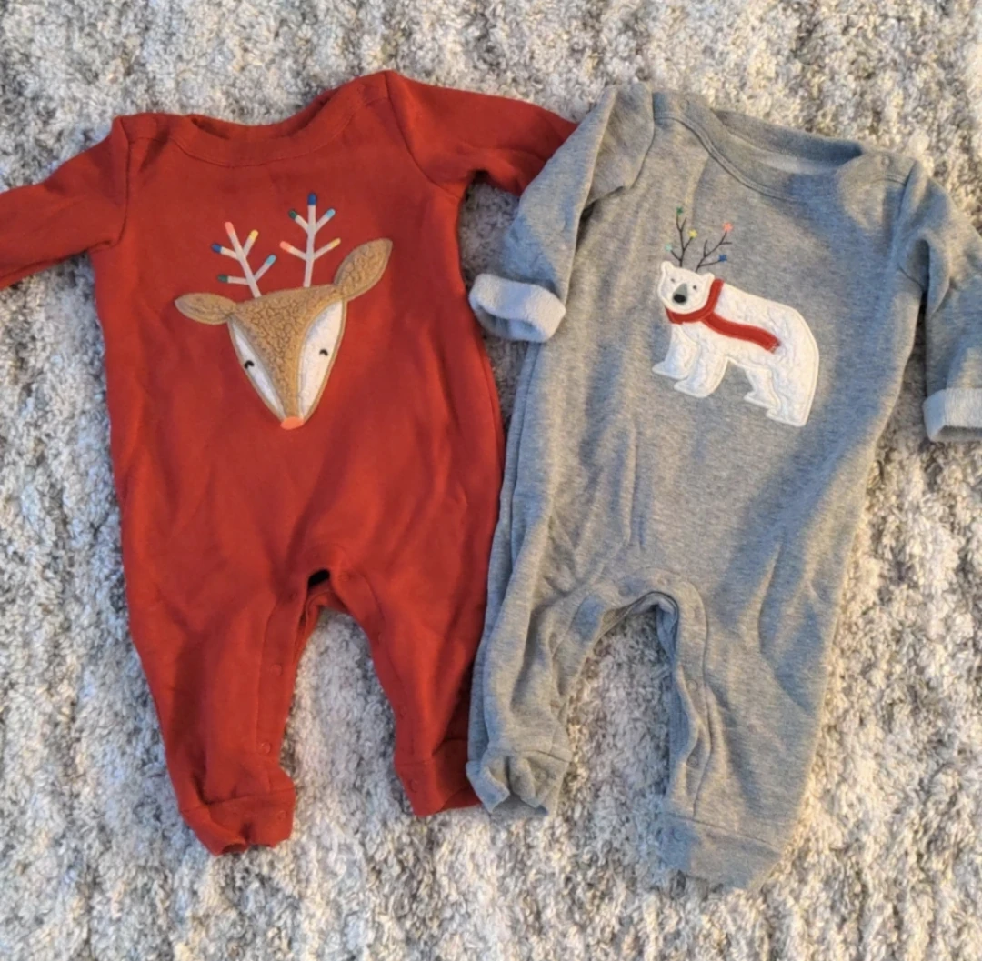 Baby Gap Holiday onesies 3-6 months thumbnail