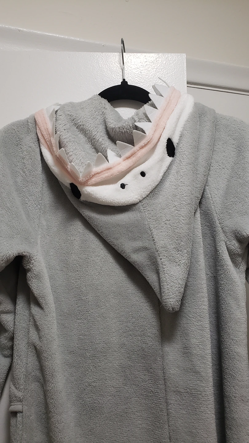 cute shark onesie jumpsuit pyjamas costume thumbnail