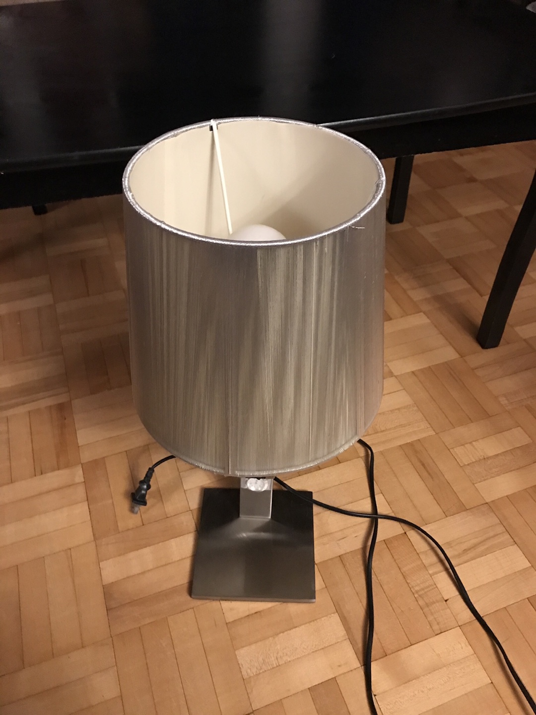 Silver Table Lamp with Clock image indicator(3)