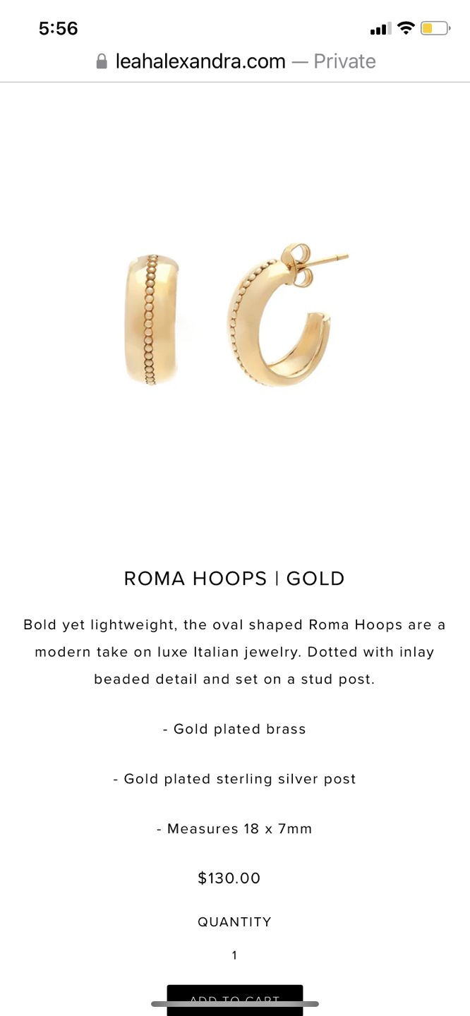 Leah Alexandra Roma Hoop Earrings image indicator(4)