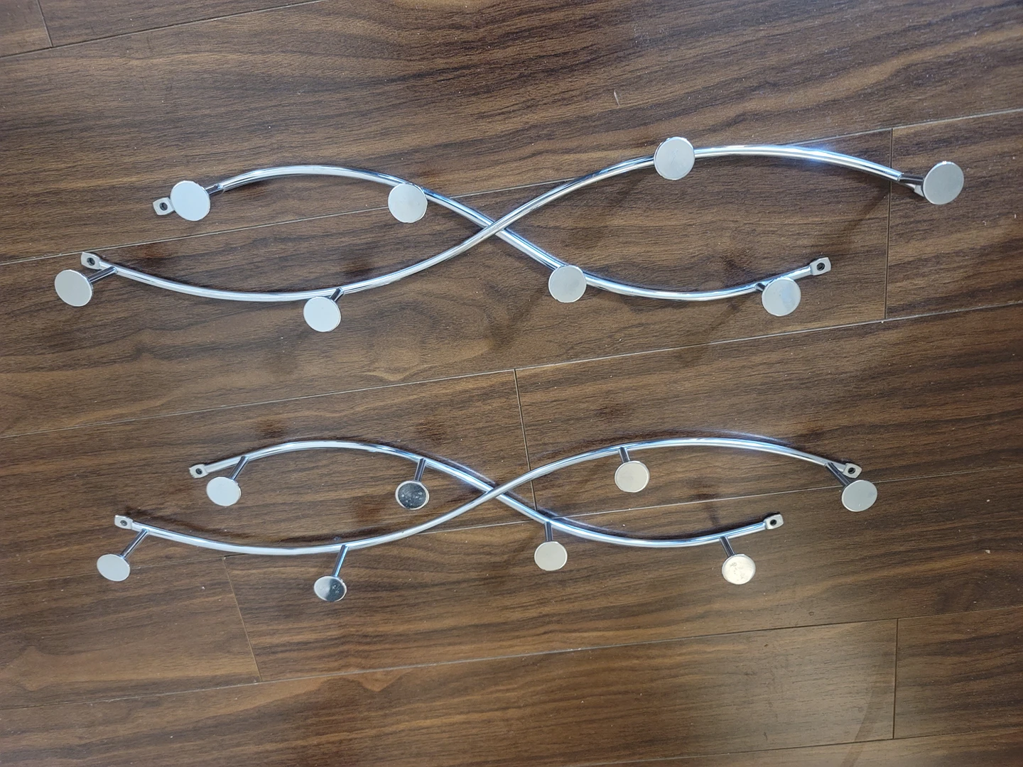 Sweep Wall Hook Rack, 8 Hook Double Rack, Chrome - photo 3