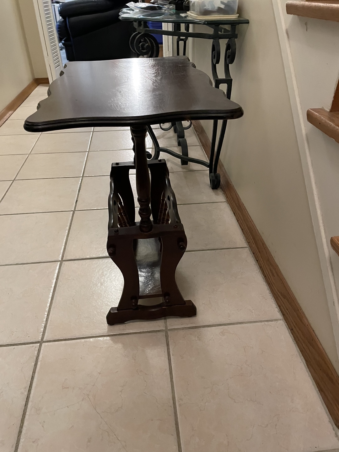 Antique Side Table and Magazine Holder! Solid Wood! image indicator(7)