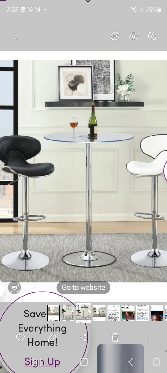 HIGH GLASS TOP BAR TABLE