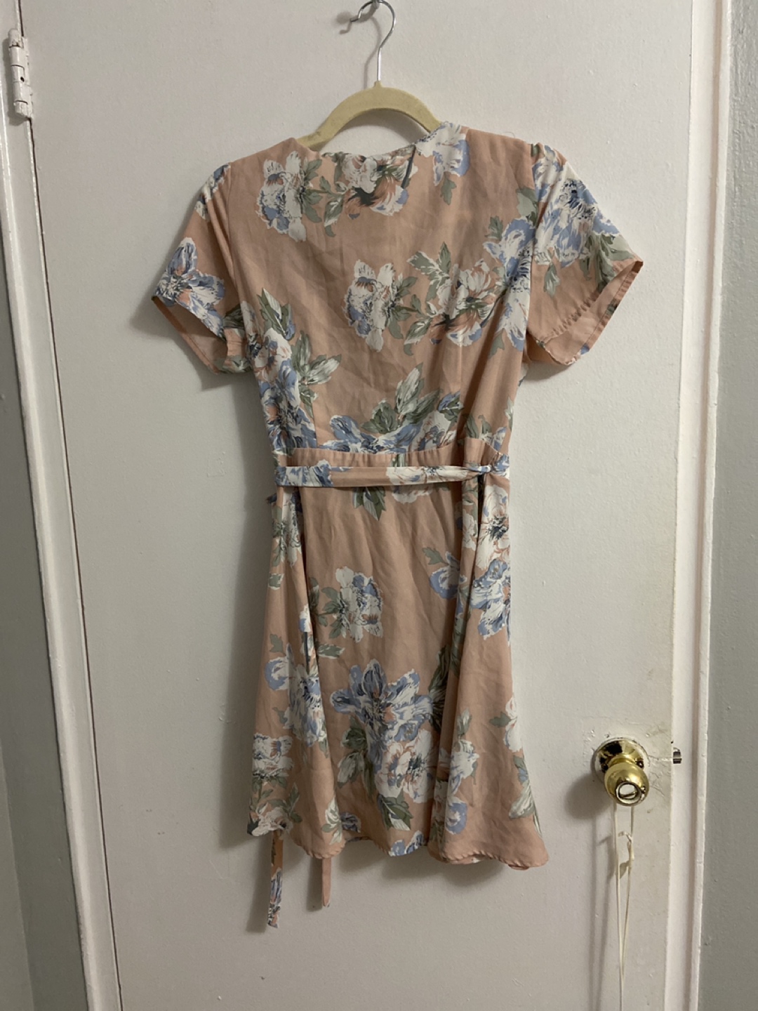 Pink floral mini wrap dress - Large - photo 2