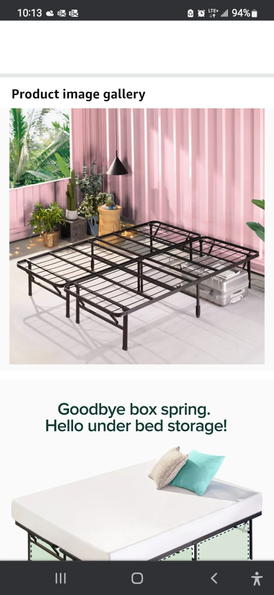 Black metal bed frame double thumbnail