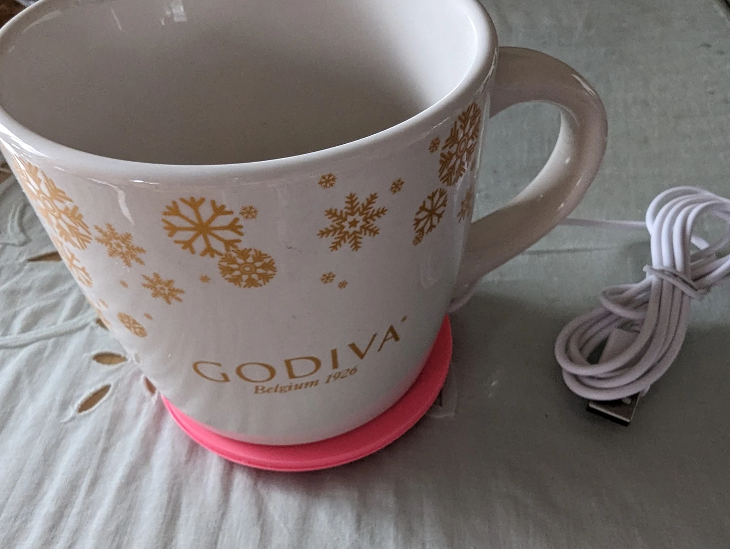 💝USB charge heating pad/coaster Panda Pink image indicator(2)